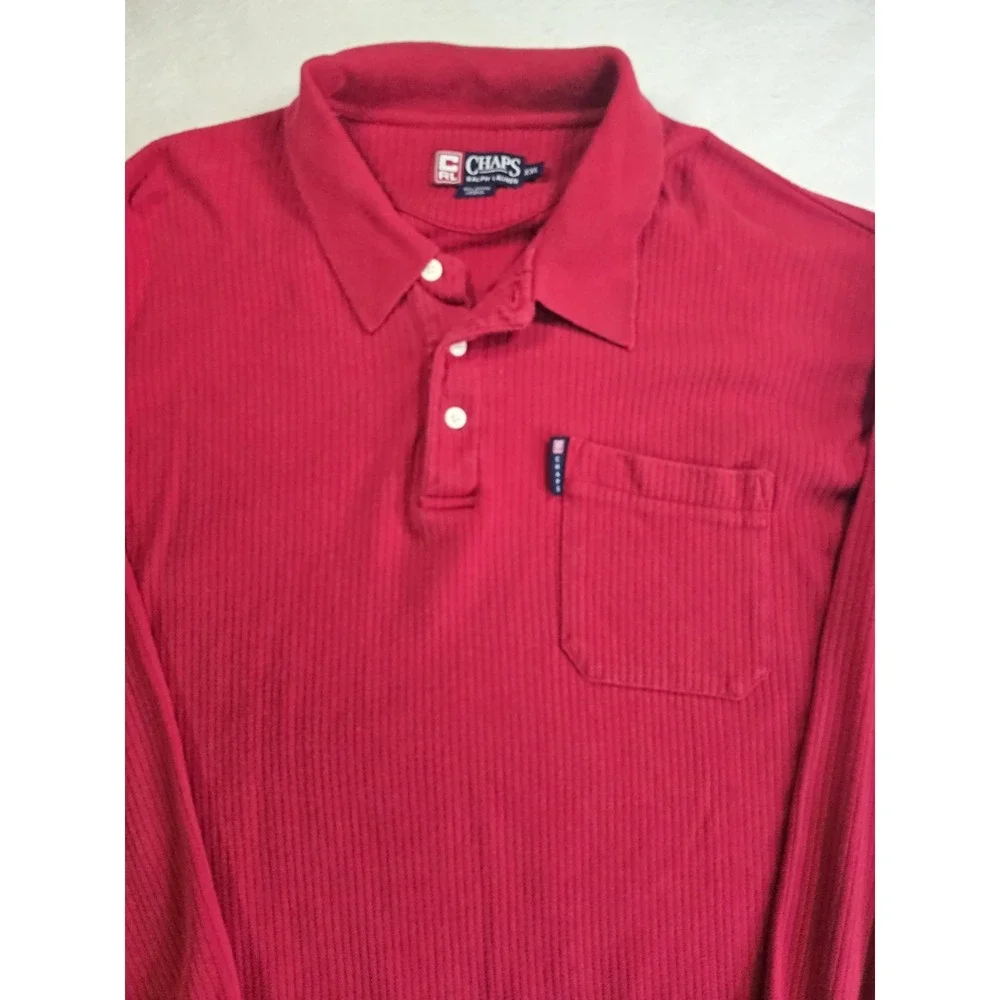 Vintage Chaps Ralph Lauren Polo Shirt Men's Size XXL Long Sleeve Cotton Rugby